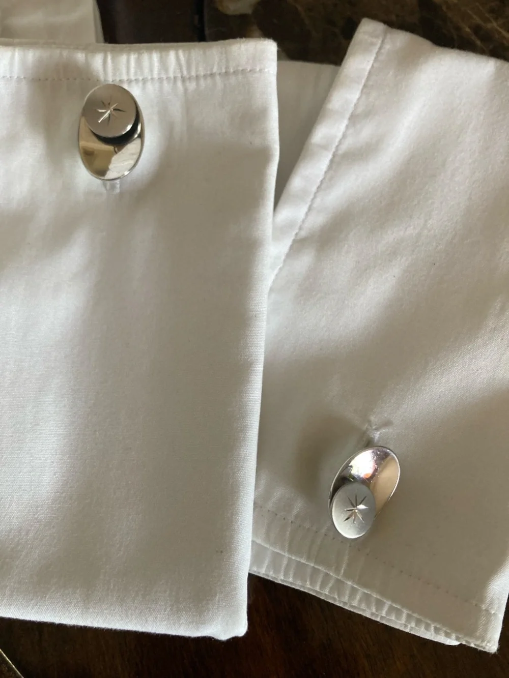 Vintage Swank Silver-Tone Starburst Cufflinks – Mid-Century Formal Wear